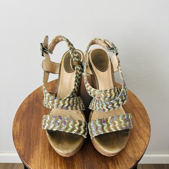 Frye Corrina Whipstitch Ankle Wrap Wedge Sandal Women’s Size 8 - Picture 8 of 10